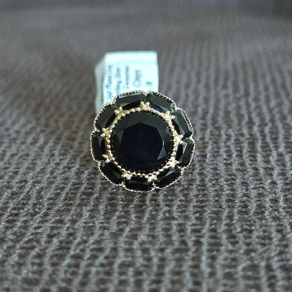Shivam Black🖤 Onyx Flower🏵 Ring💍